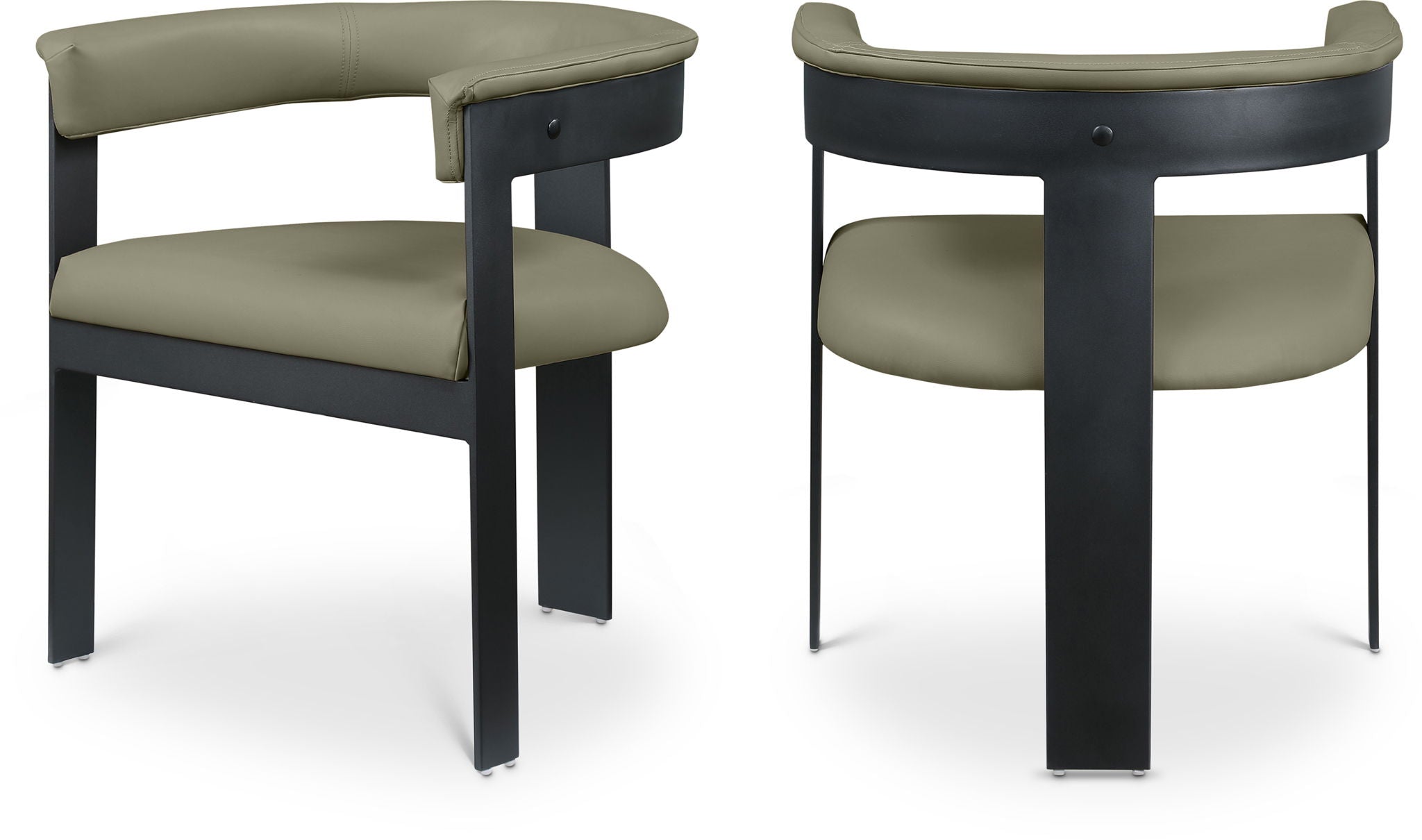 Romeo - Faux Leather Dining Chair With Black Base (Set of 2)