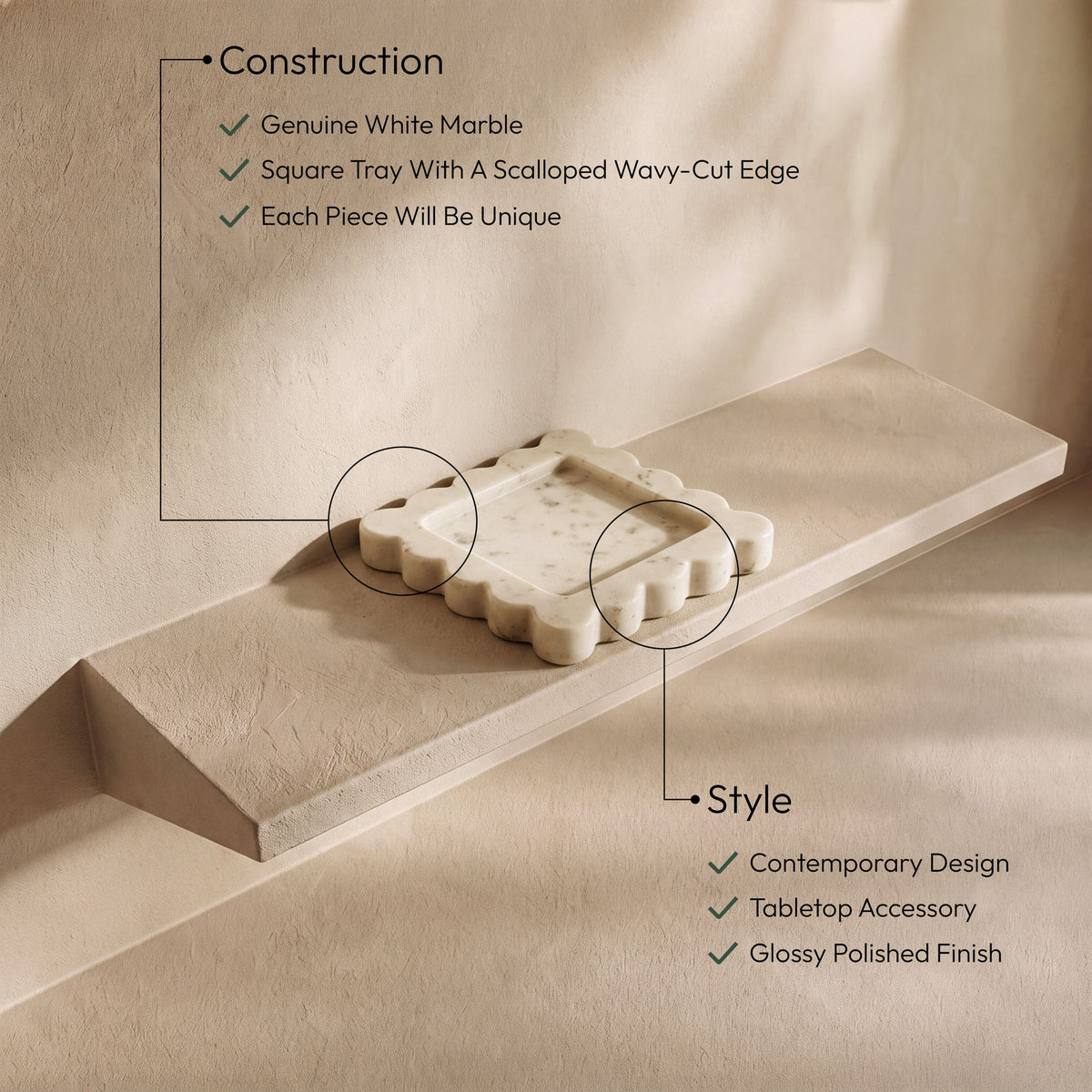 Natalie - Genuine Marble Tray