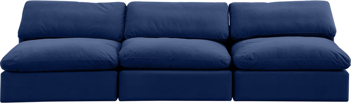 Comfy - Velvet Modular Armless Sofa 3 Seats