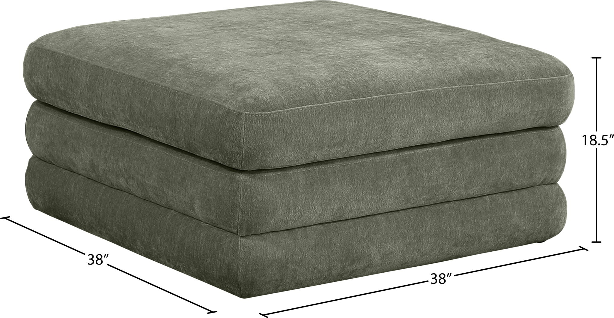 Stellar - Chenille Fabric Upholstered Modular Modular Ottoman