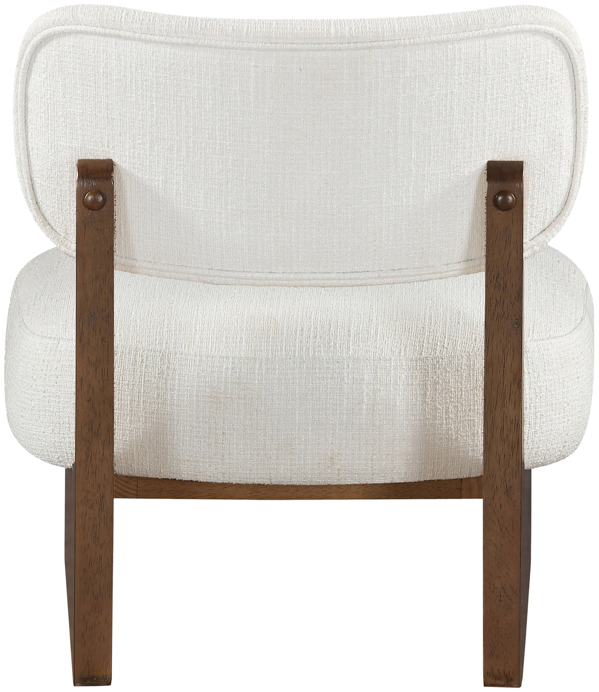 Vetra - Linen Textured Fabric Upholstered Accent Chair With Brown Base