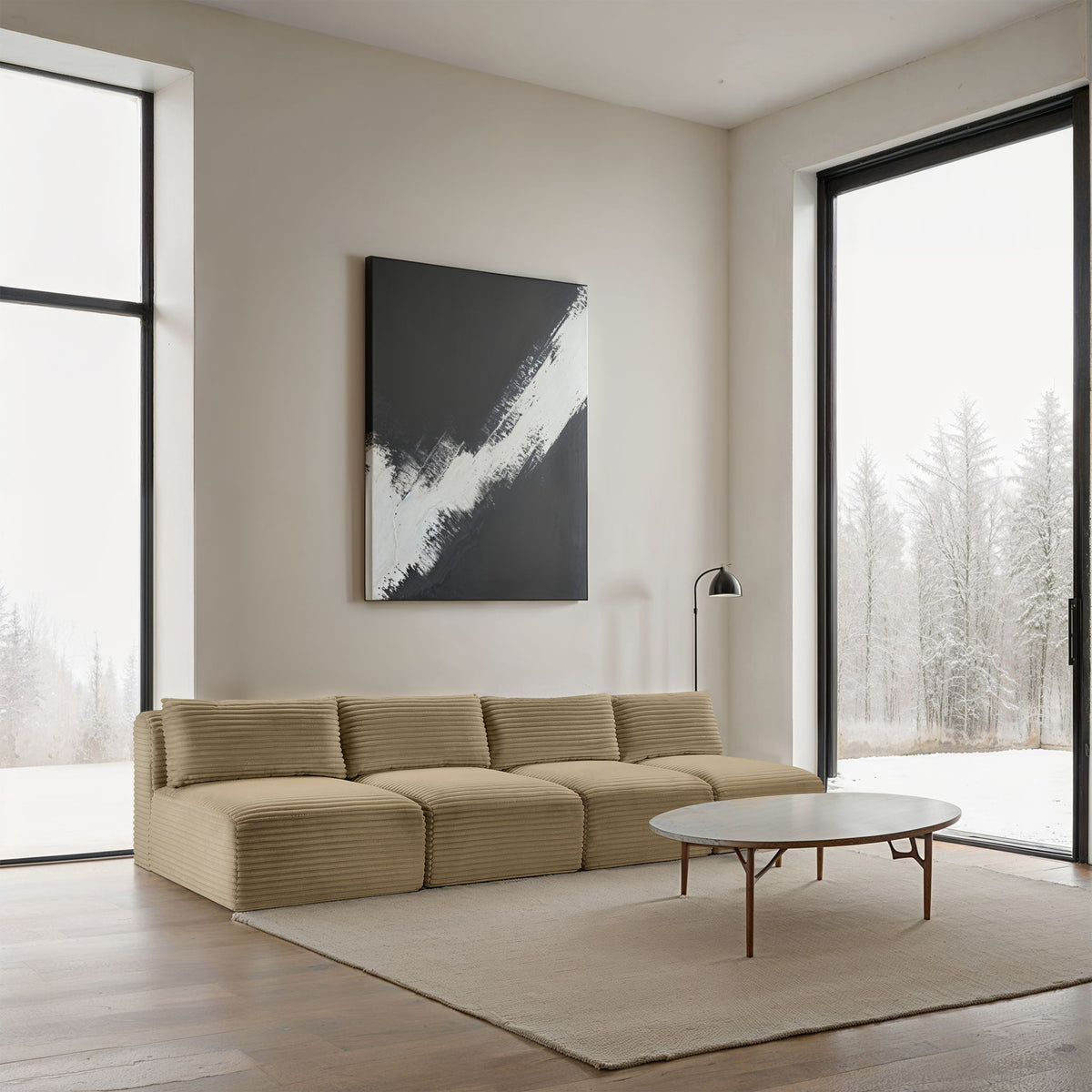 Shaggy - 4 Seat Modular Armless Sofa