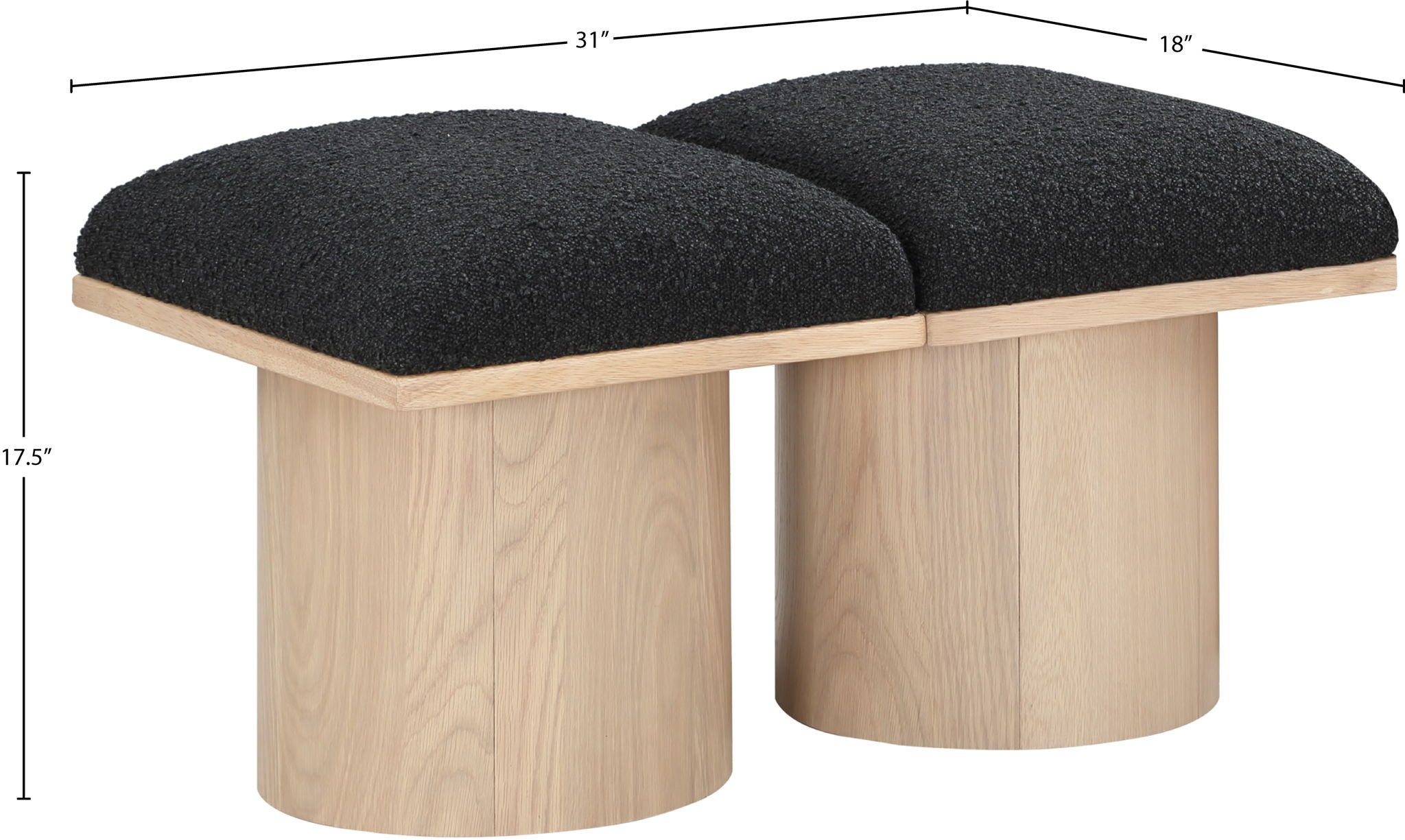 Pavilion - 2 Piece Modular Bench With Natural Base
