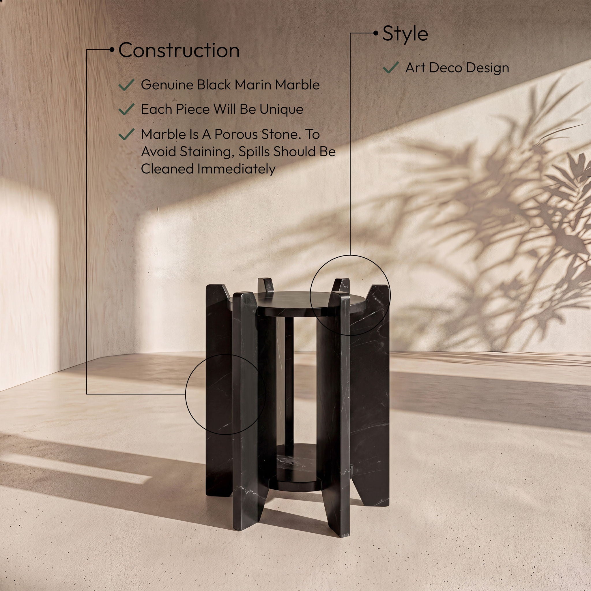 Soriano - Genuine Marble Table