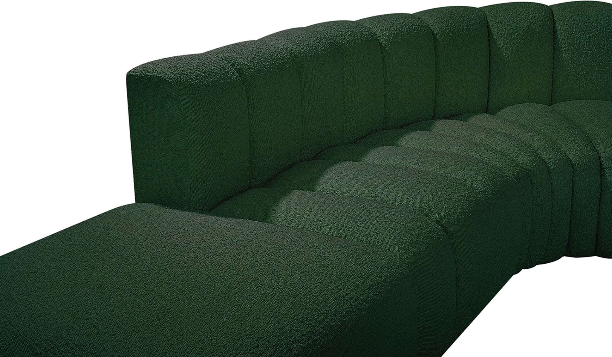 Arc - Boucle Fabric 5 Piece Corner Modular Sofa