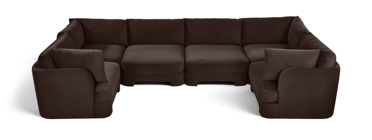 Hammond - Velvet Performance Fabric Upholstered 6 Piece U-Shaped Sectional