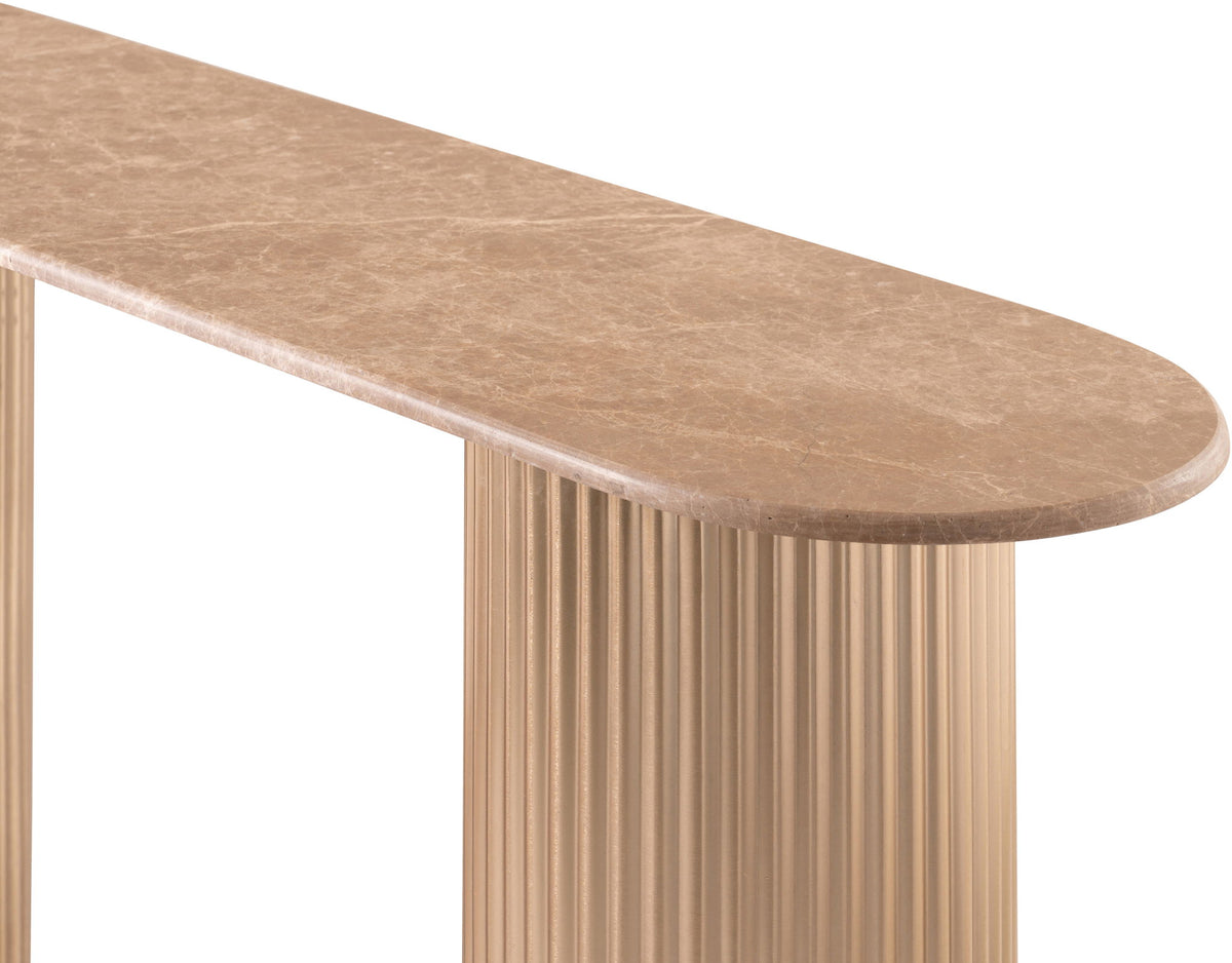 Cindra - Genuine Marble Top And Iron Base Console Table