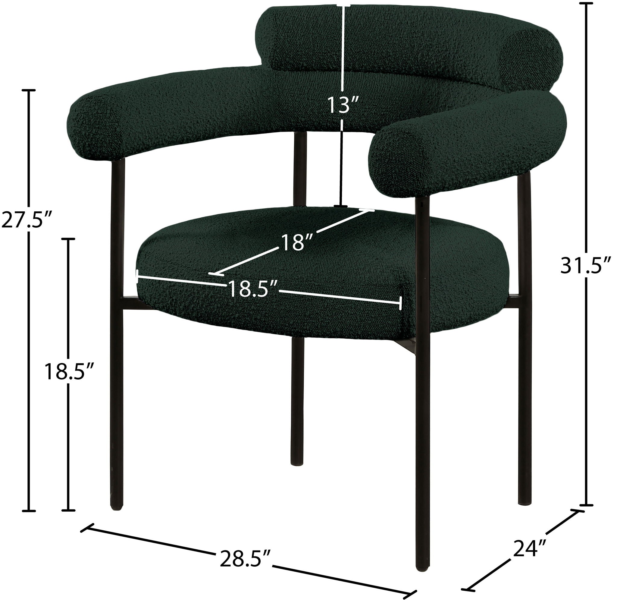 Blake - Dining Chair With Black Legs (Set of 2)