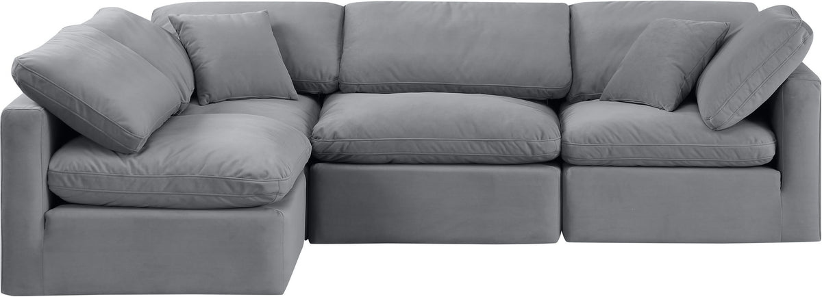 Indulge - Velvet 4 Piece Modular Sectional
