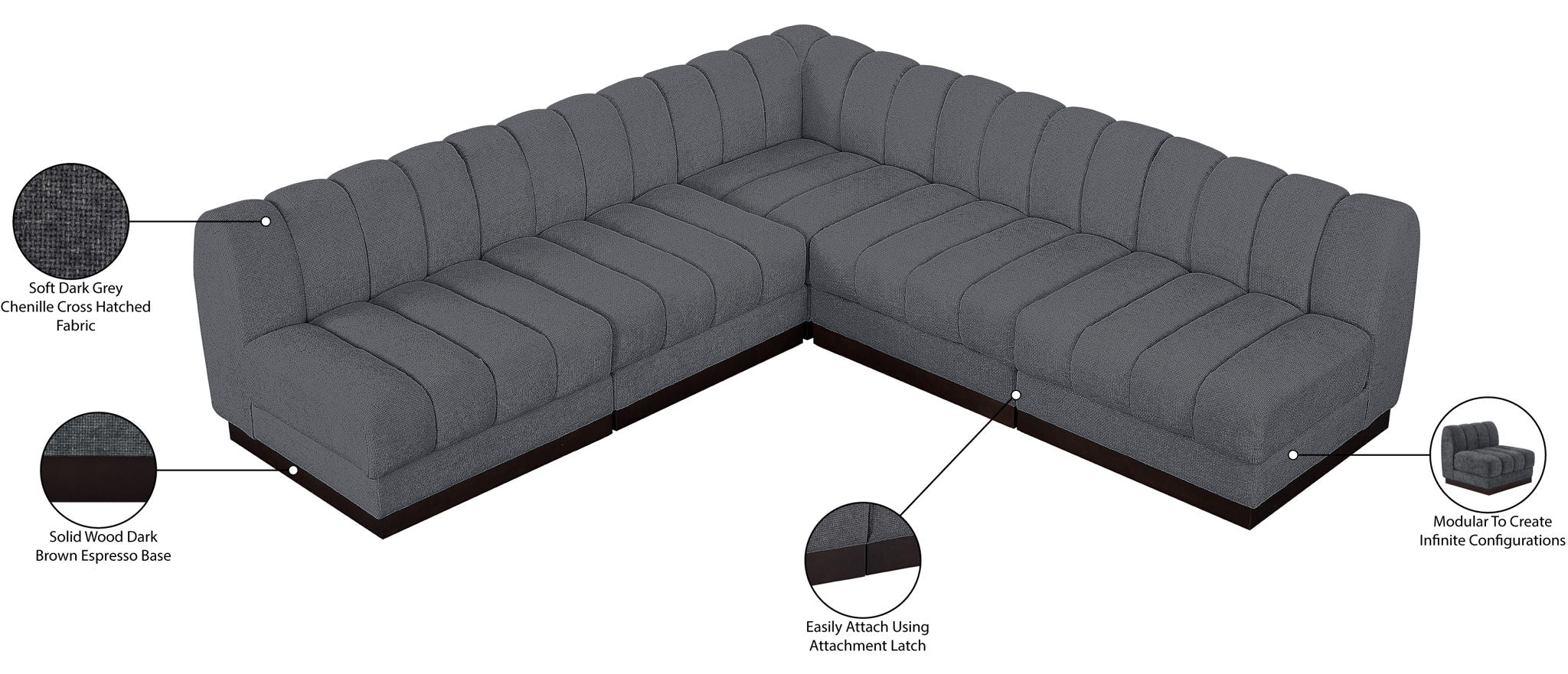 Quinn - 5 Piece Modular Sectional