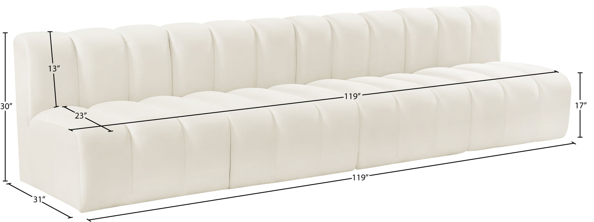 Arc - Velvet 4 Seats Modular Sofa