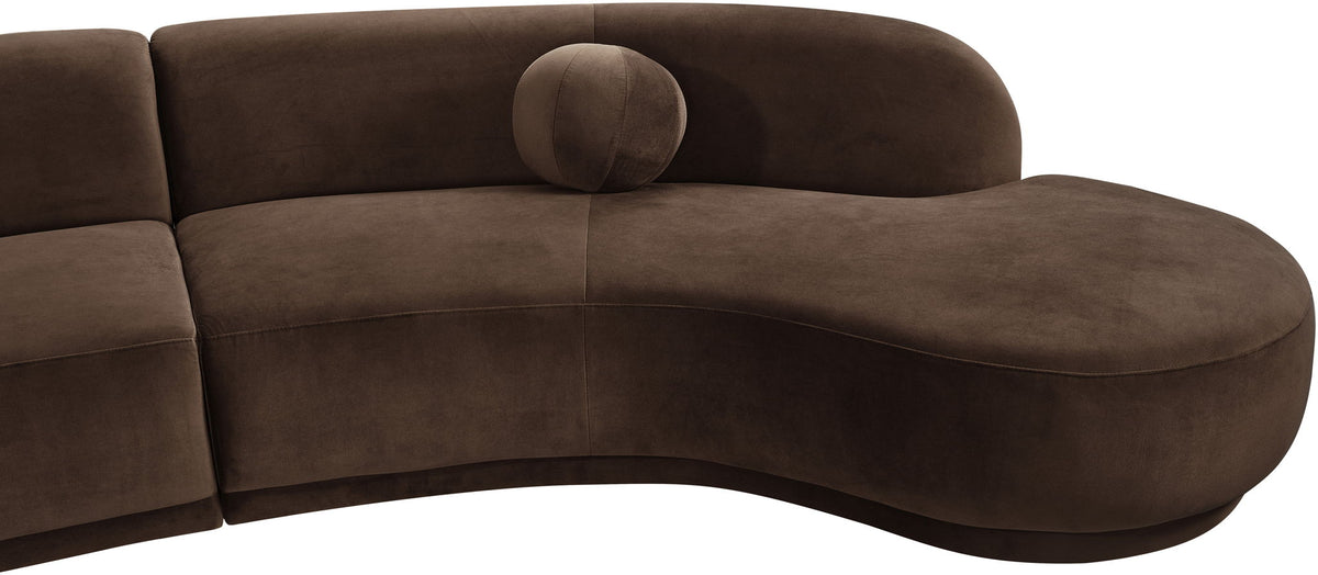 Avra - 189" Velvet Performance Fabric Upholstered Sectional