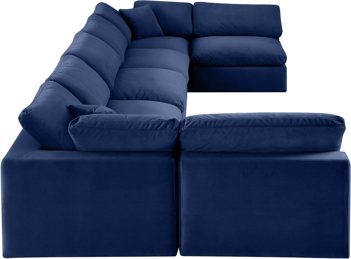 Comfy - 7 Piece Velvet Modular Armless Sectional