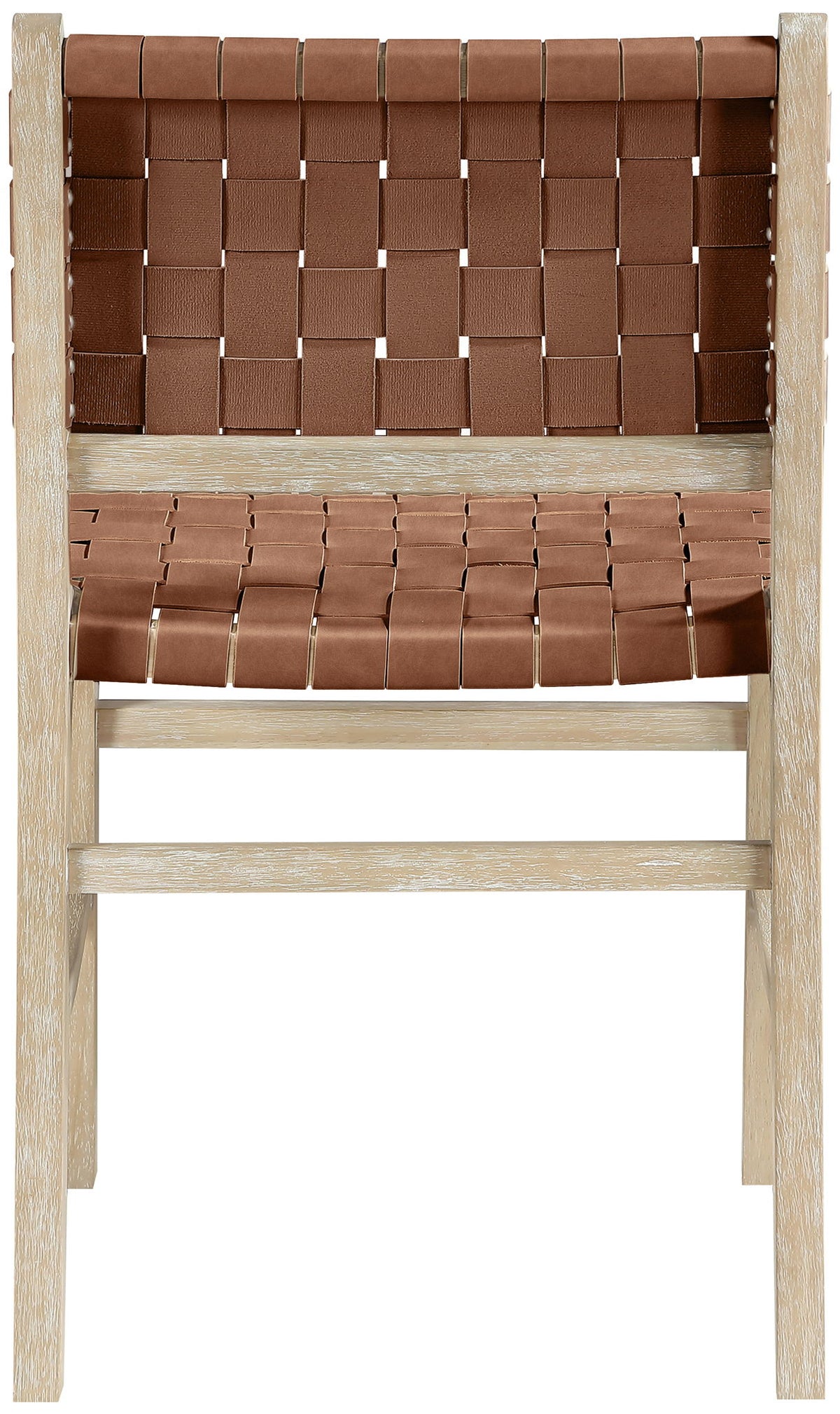 Entwine - Vegan Leather Upholstered Dining Chair - Painted Natural
