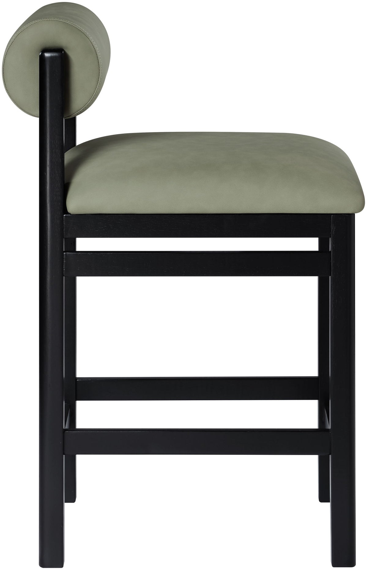 Roundhill - Faux Leather Counter Stool - Black Frame