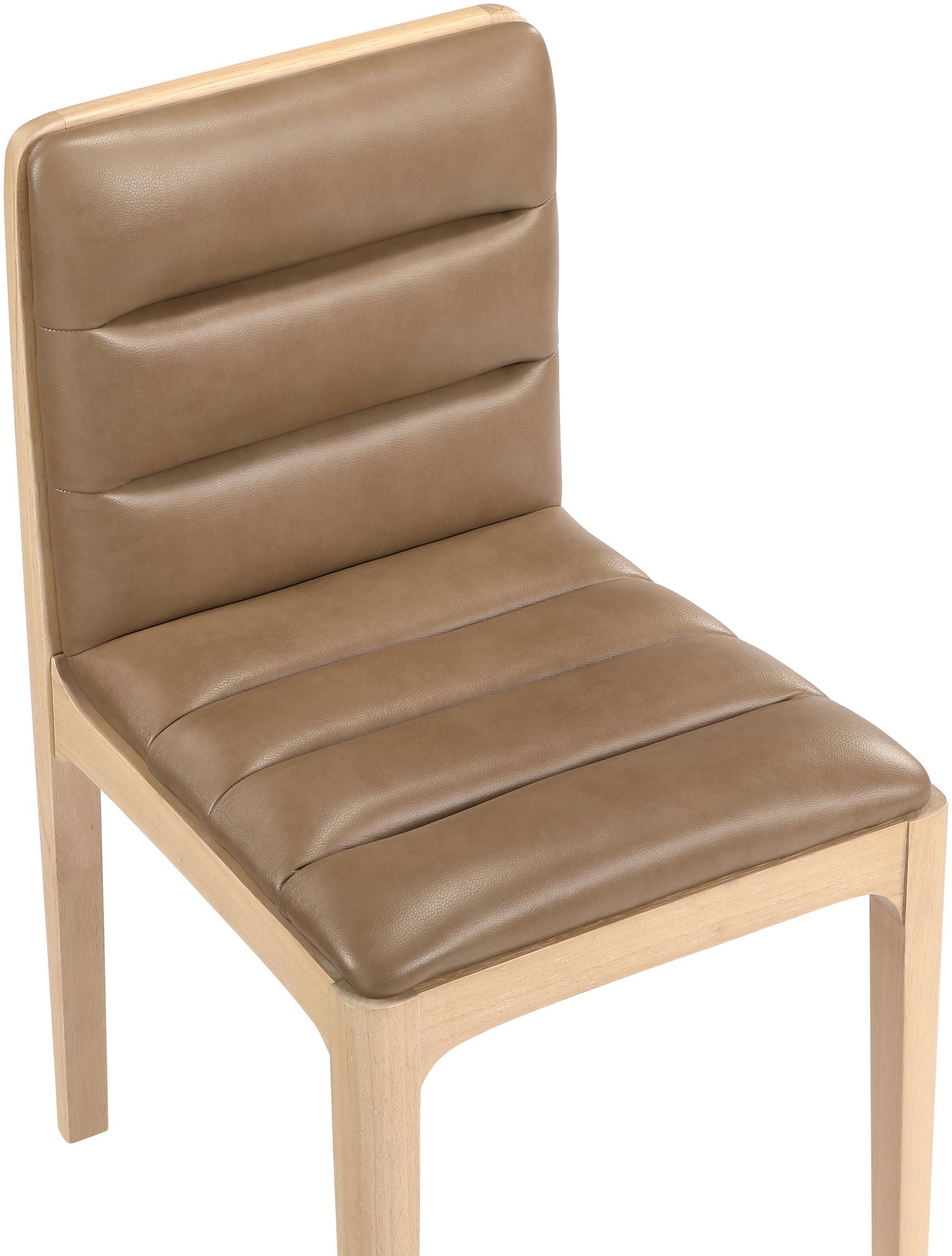 Ellis - Vegan Leather Upholstered Dining Chair (Set of 2) - Tan / Natural