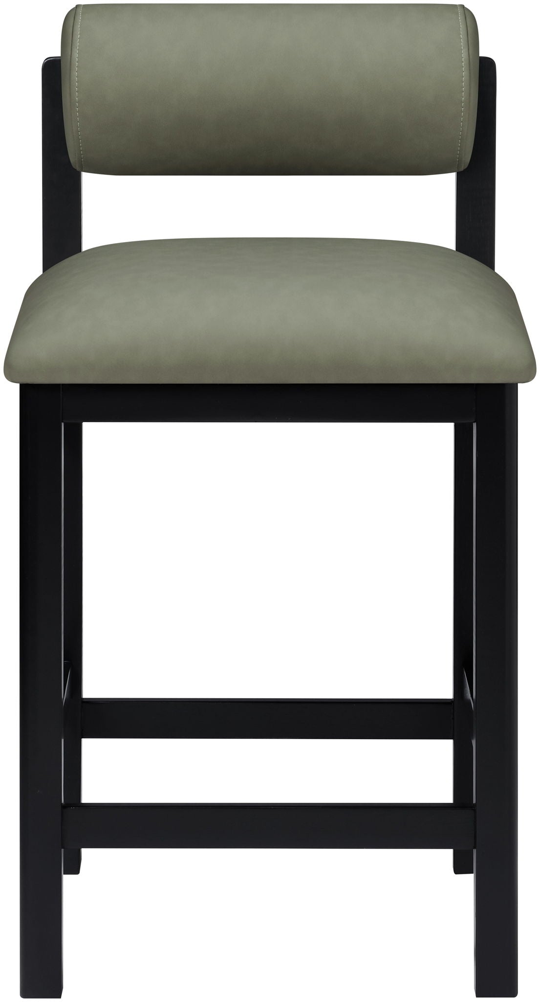 Roundhill - Faux Leather Counter Stool - Black Frame