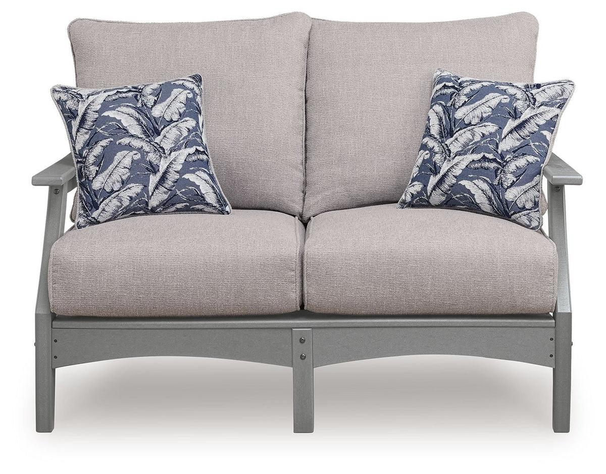 Cove Beach - Loveseat With Cushion - Gray