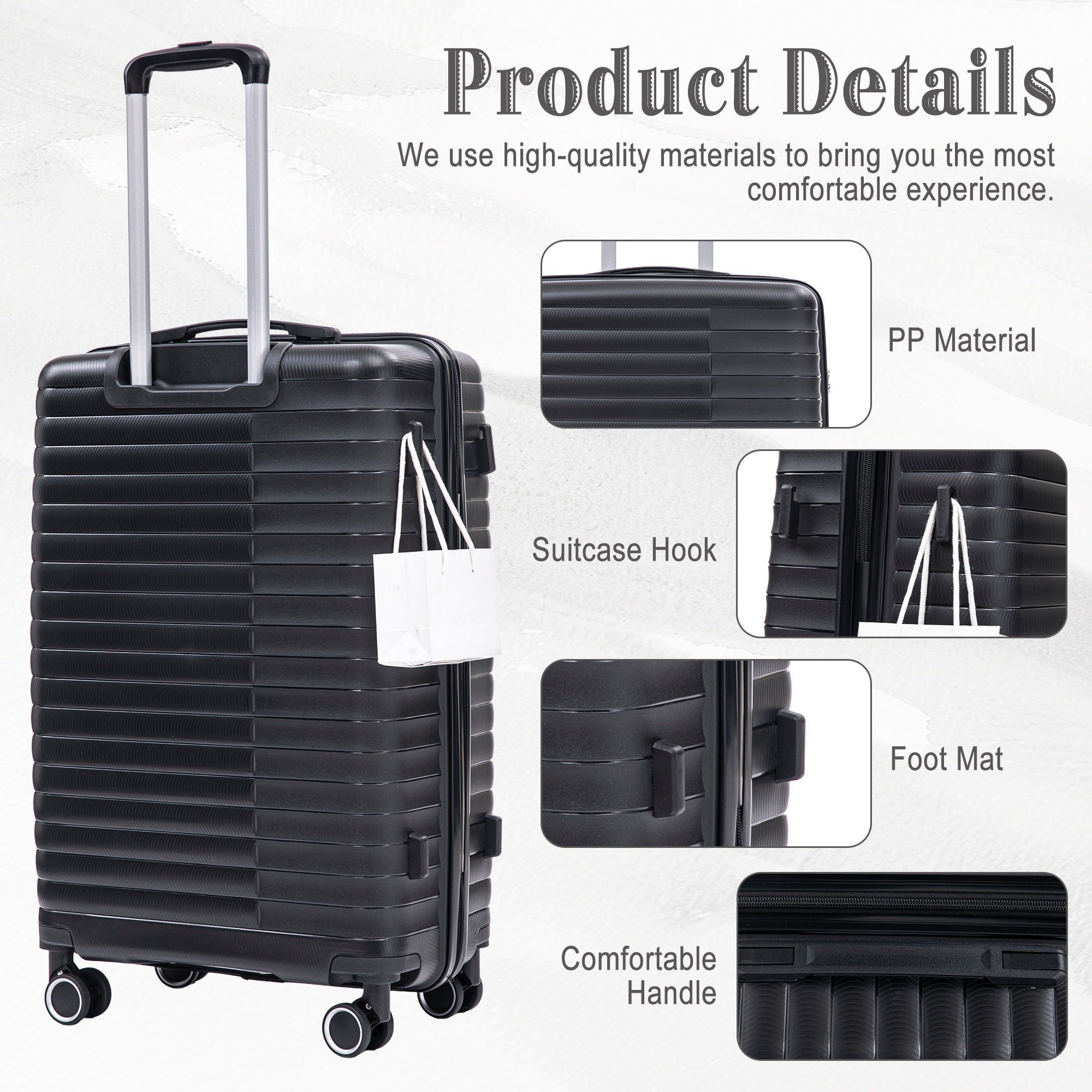 4 Piece Luggage Set, Combination Lock