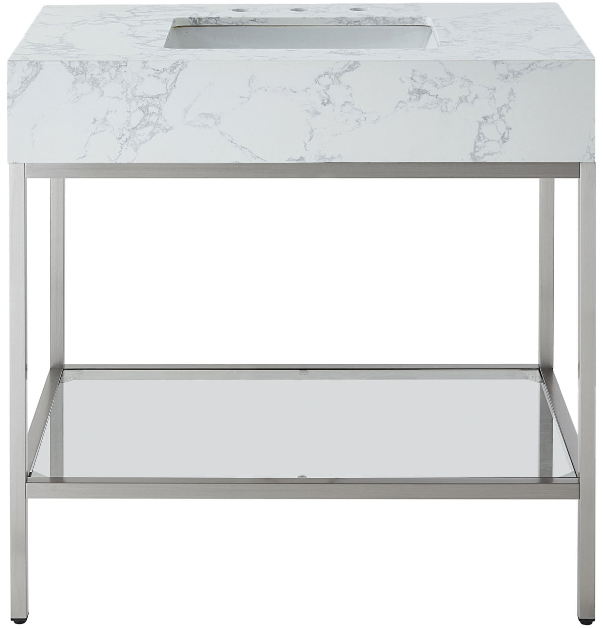 Marmo - Engineered Marble Bathroom Vanity With Chrome Base