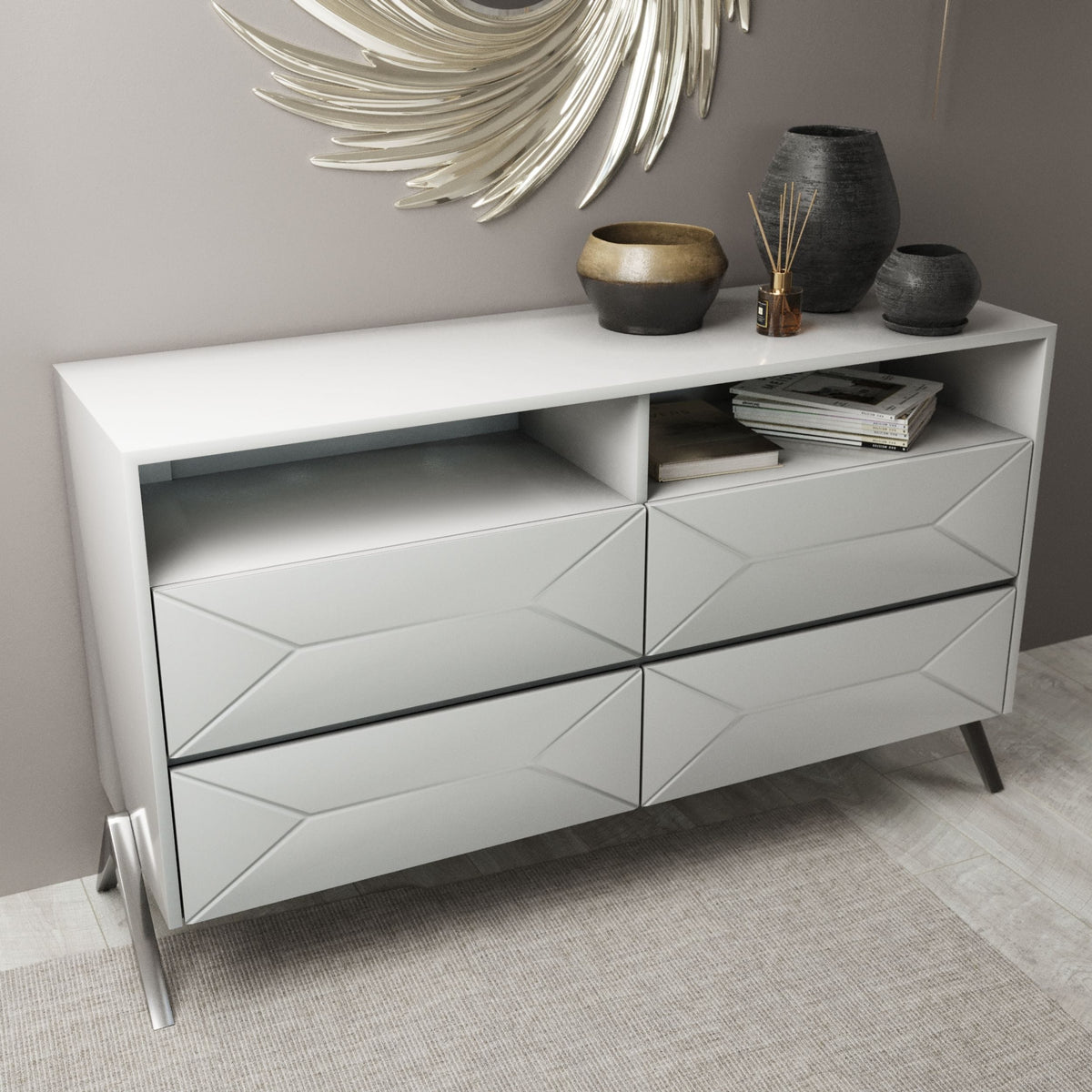Candid Modern White Dresser