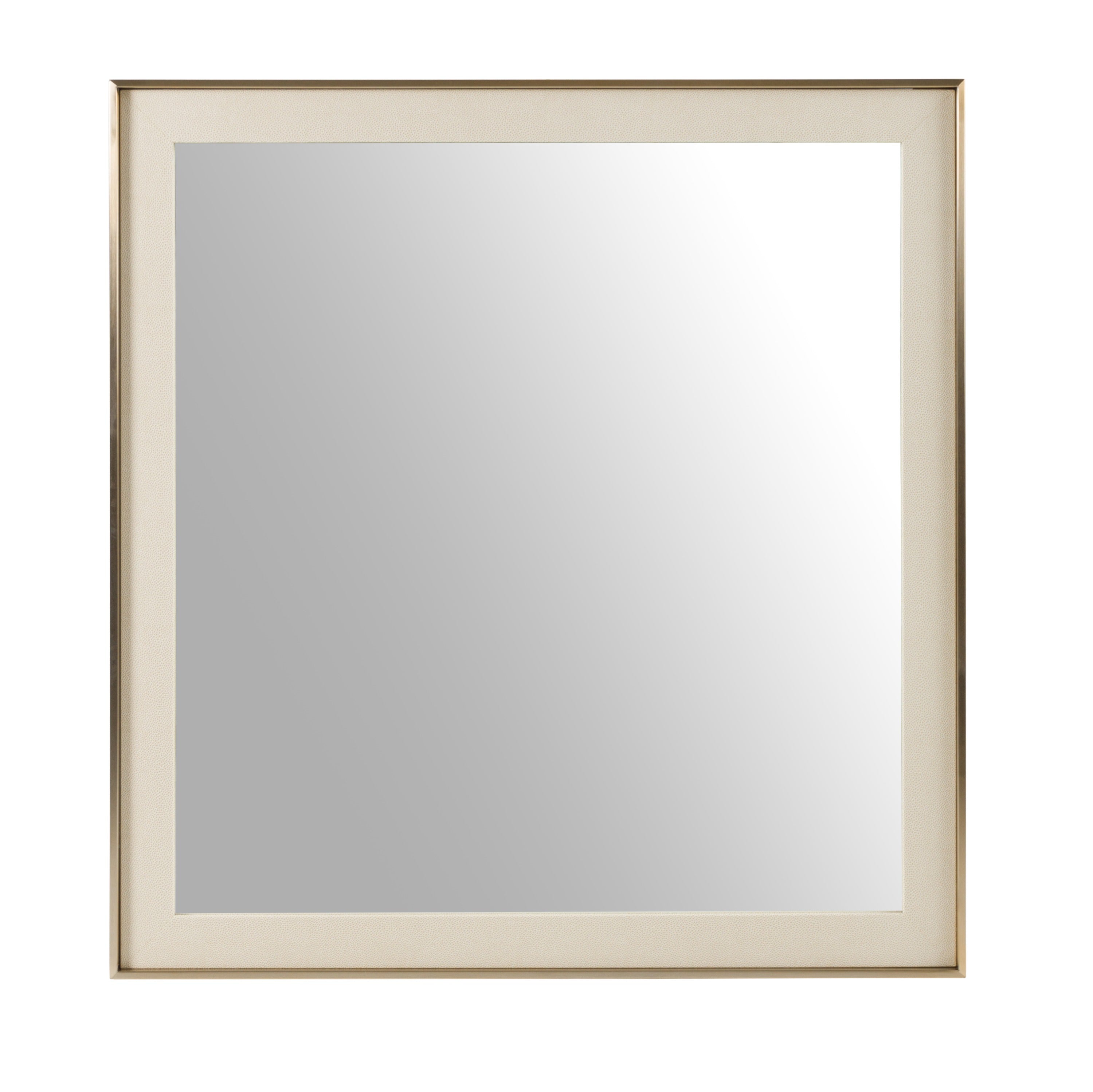 Nova Domus Cartier - Modern Beige Shagreen Brushed Brass Mirror