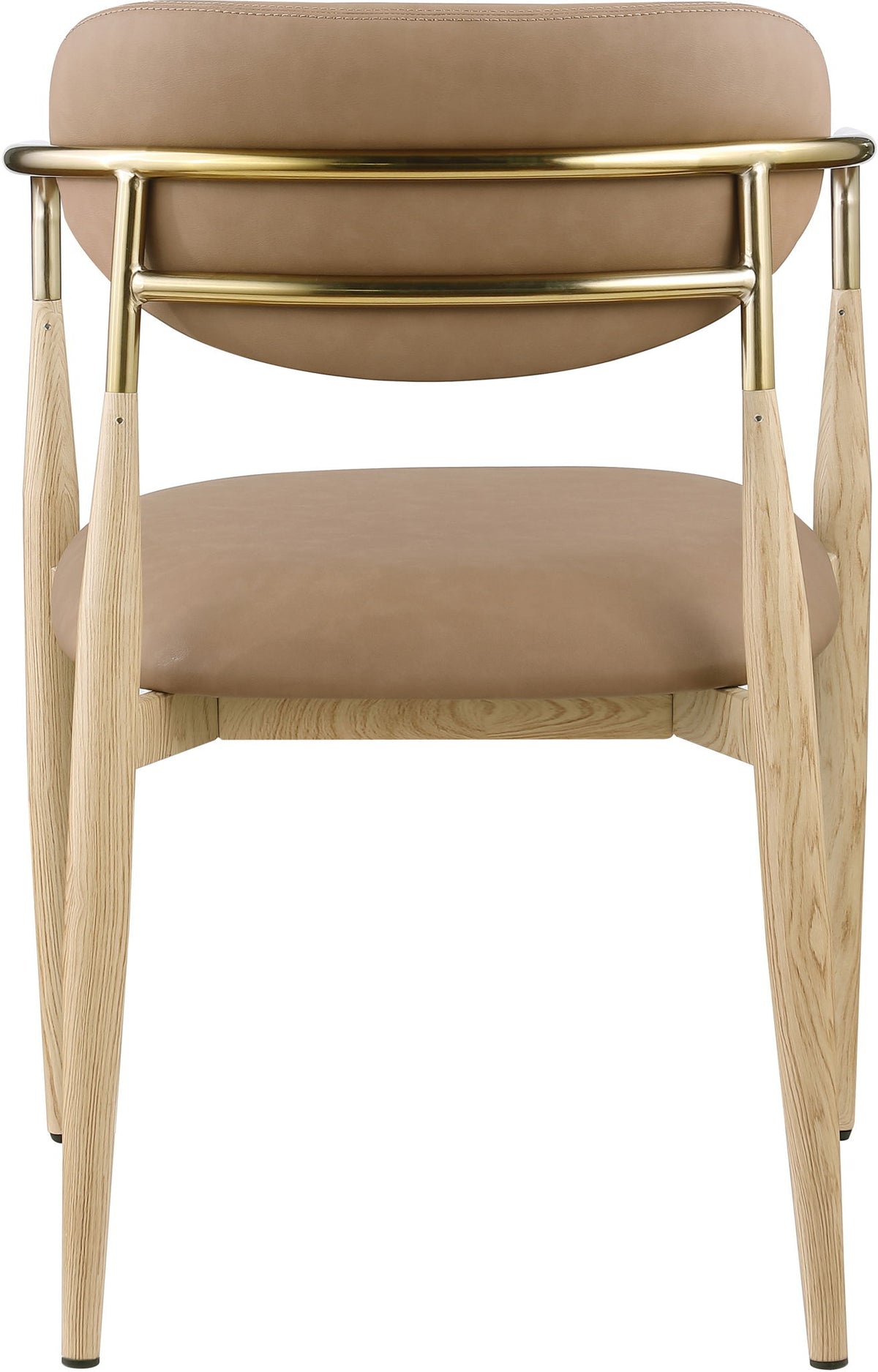 Ronda - Vegan Leather Upholstered Dining Arm Chair - Natural Legs