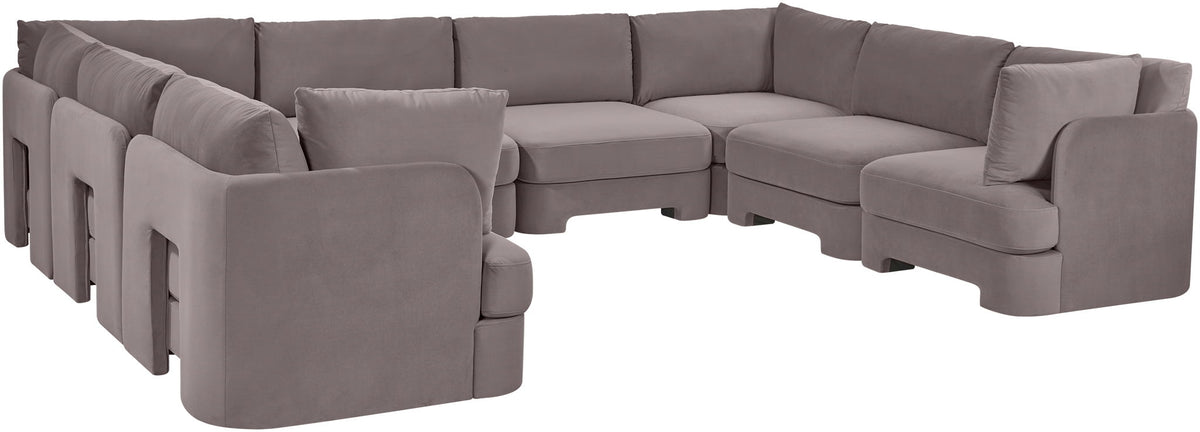 Hammond - Velvet Performance Fabric Upholstered 8 Piece U-Shaped Sectional