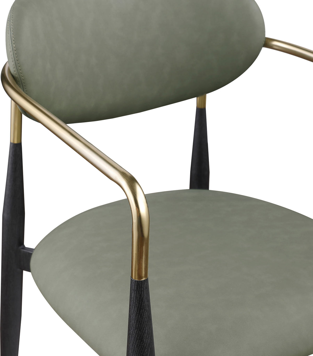 Ronda - Vegan Leather Upholstered Dining Arm Chair - Black Legs