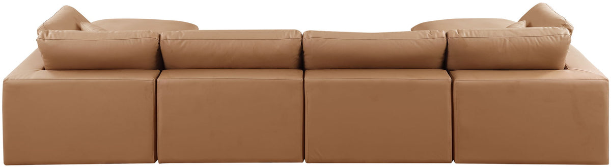 Comfy - 6 Piece Faux Leather Modular Double Chaise Sectional