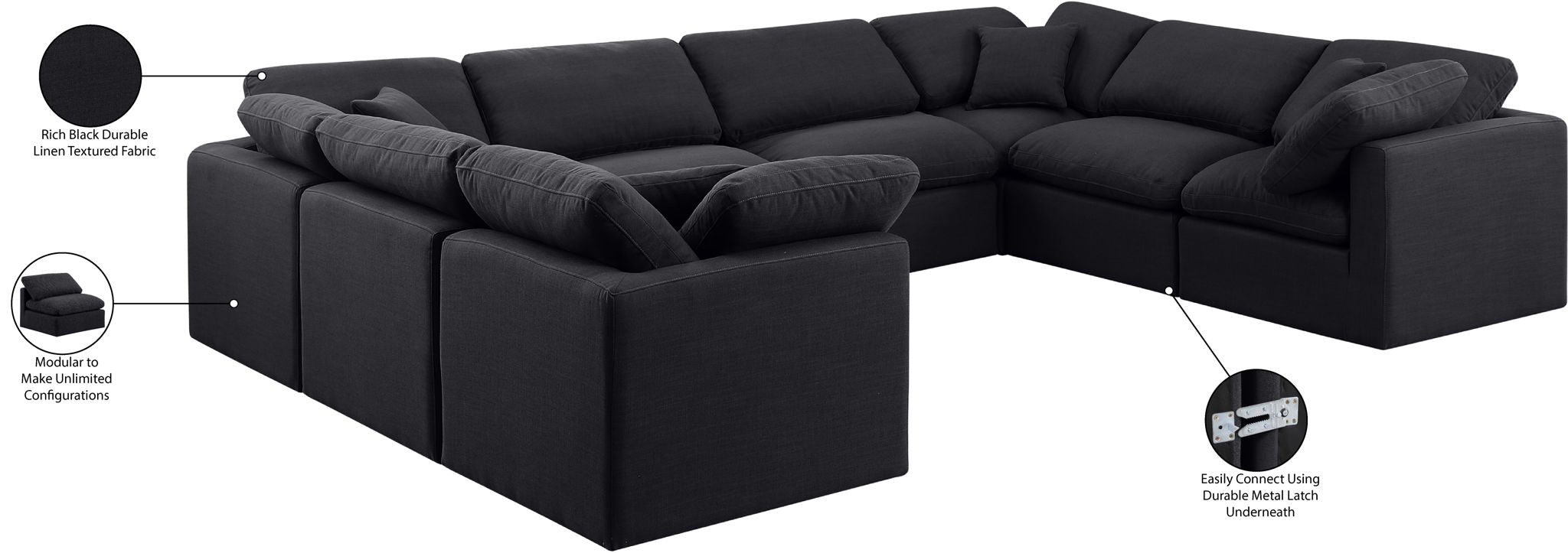 Indulge - Linen 8 Piece Modular Sectional