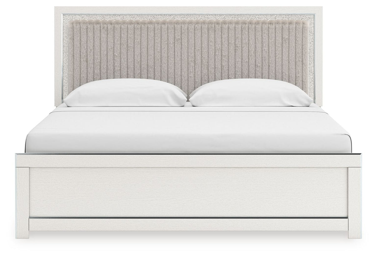 Zuraleus - Upholstered Panel Platform Bed With Roll Slats