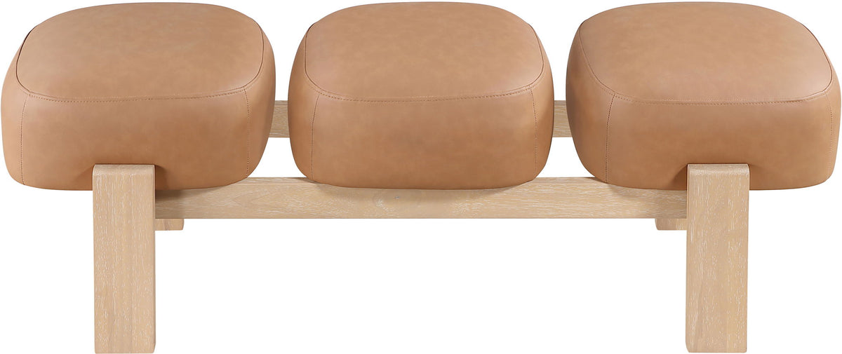 Woodcrest - Vegan Leather Upholstered Bench - Painted Natural Base