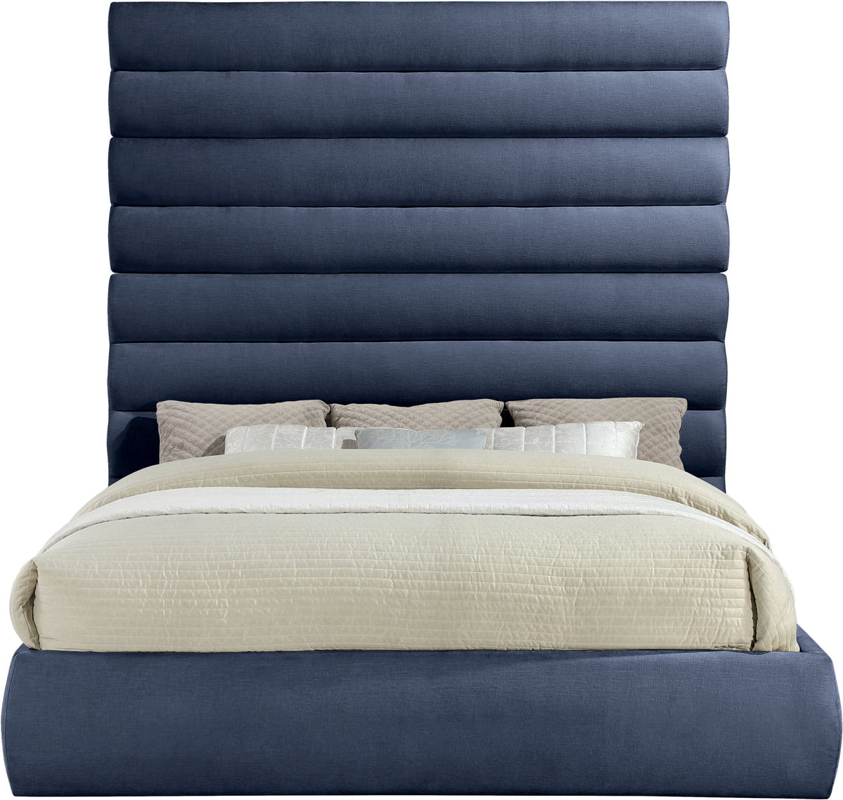 Adam - Chenille Fabric Bed With 89" Headboard