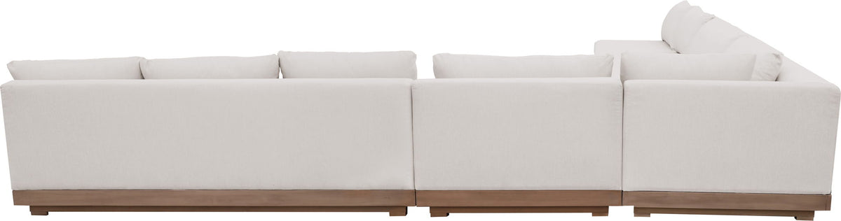 Solace - Olefin Fabric 5 Piece Outdoor Patio Modular Sectional