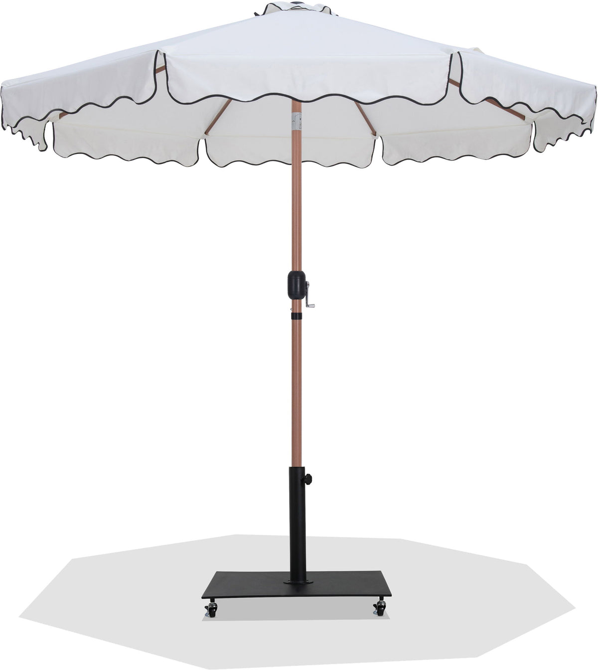 Amalfi - Aluminum Patio Umbrella - Black Base / Light Brown Pole