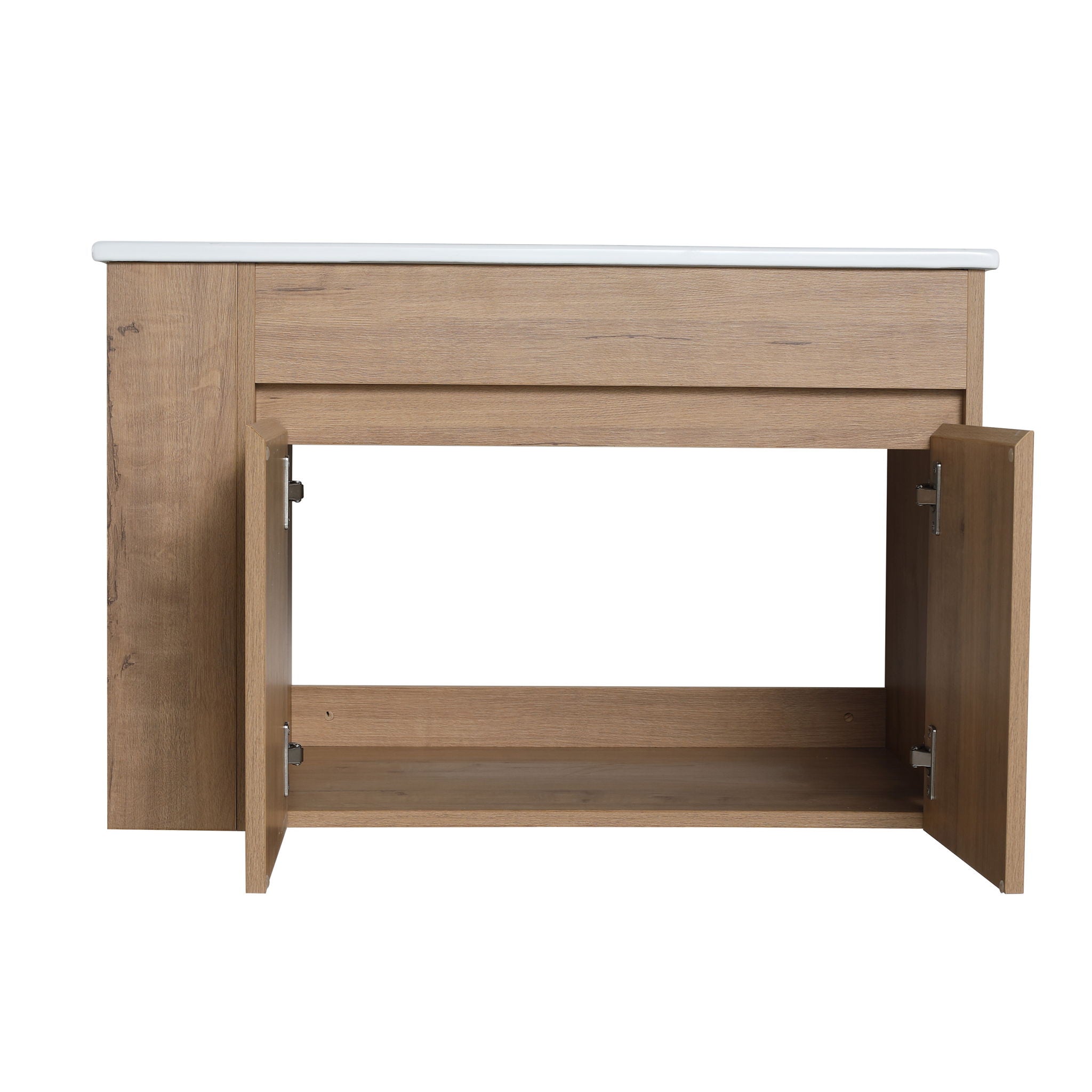 Wall Mounted Bathroom Vanity With Open Shelf, 29" Size (Vanity Only) - Imitative Oak