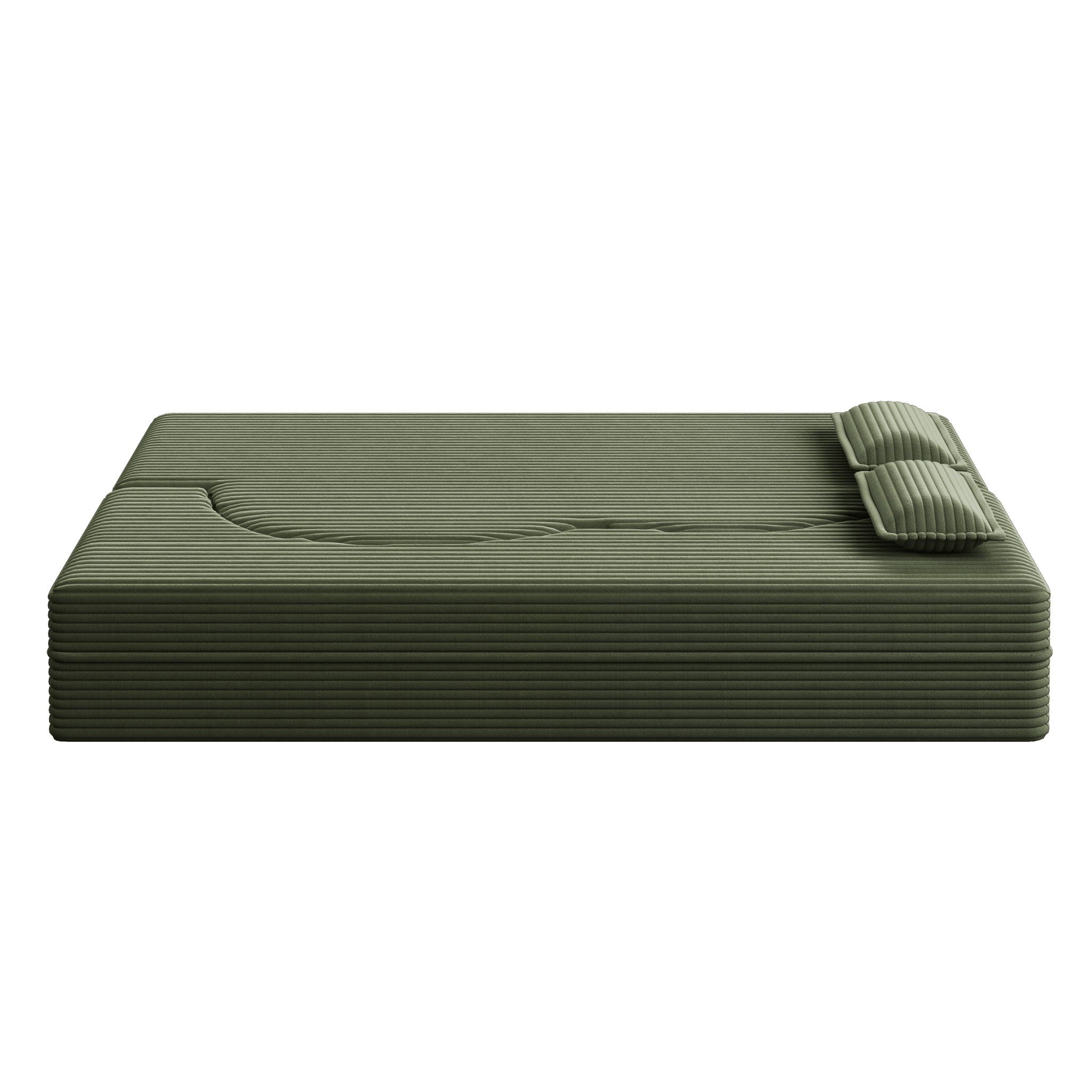 Convertible Foam-Filled Sleeper Sofa Bed With 2 Pillows