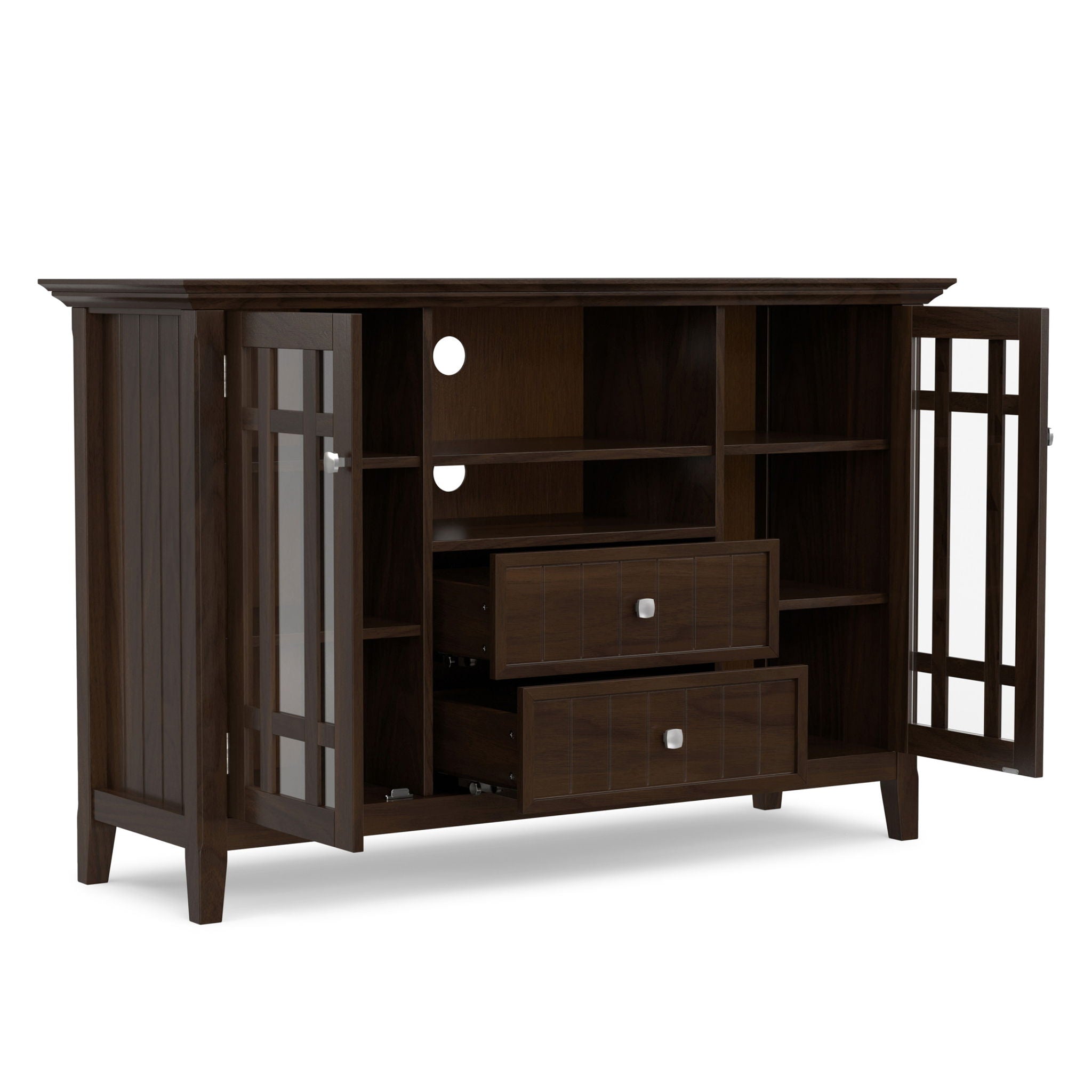 Bedford - Tall TV Media Stand - Dark Tobacco Brown
