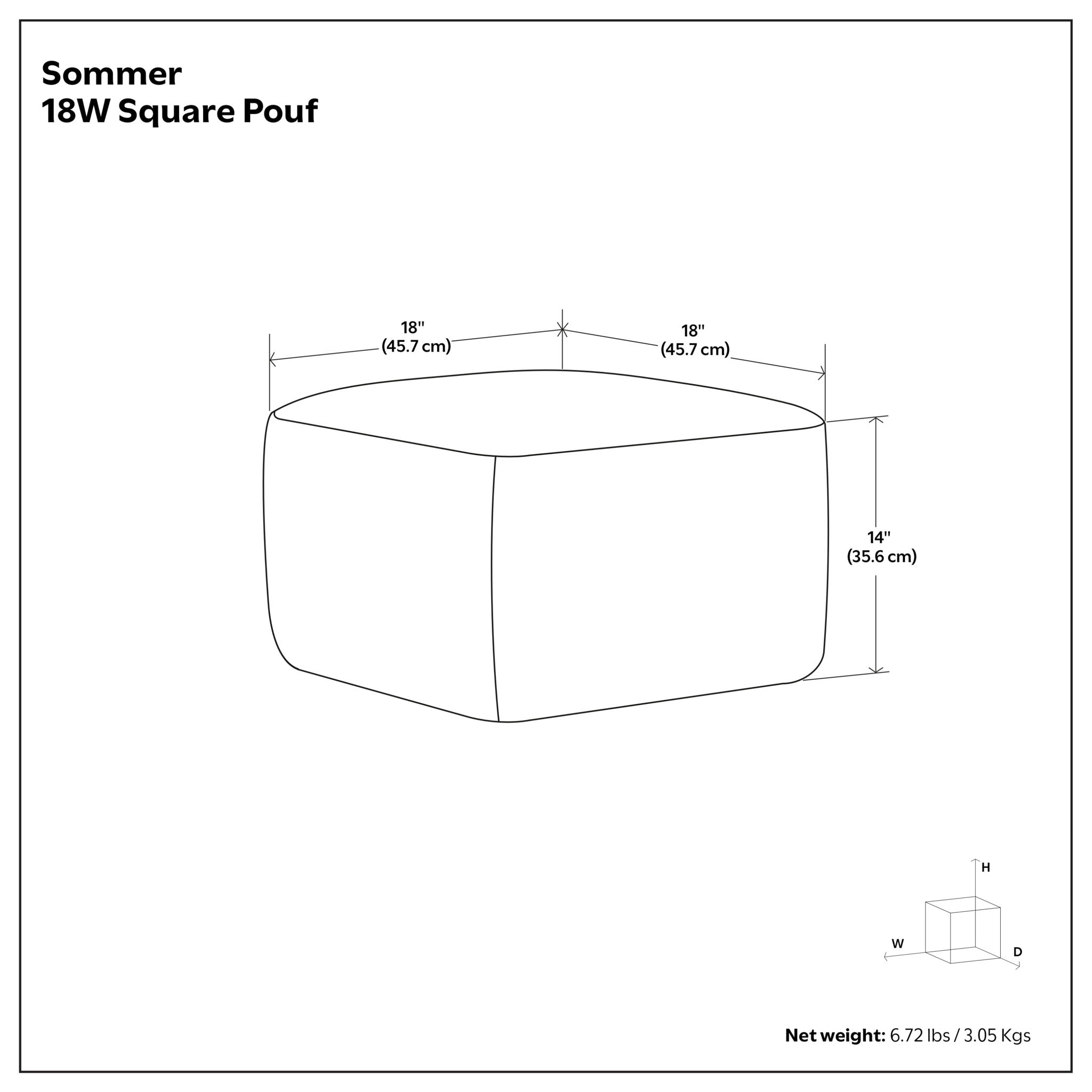 Sommer - Square Pouf - Off White