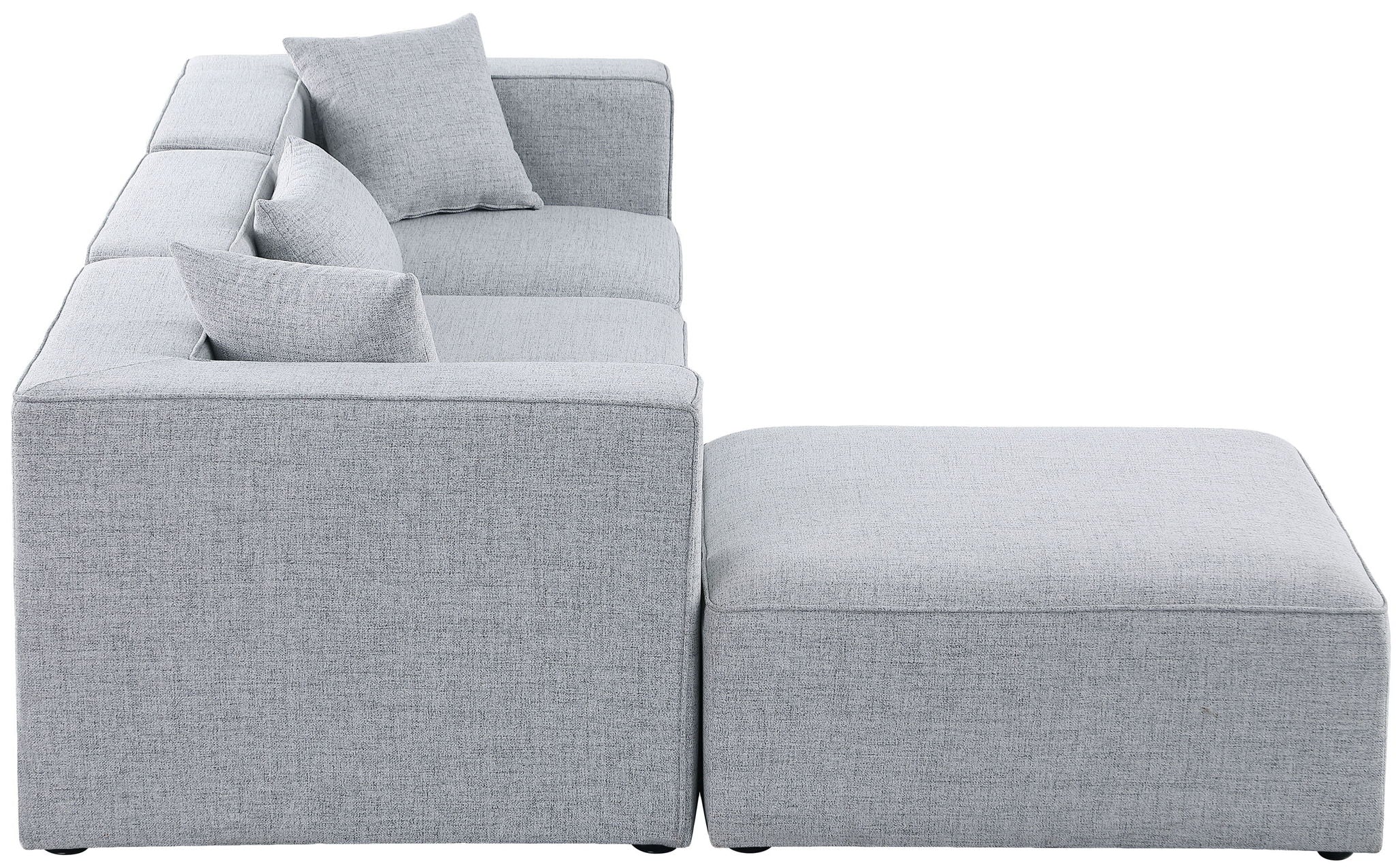 Cube - Linen 4 Piece Modular Sectional With Chaise