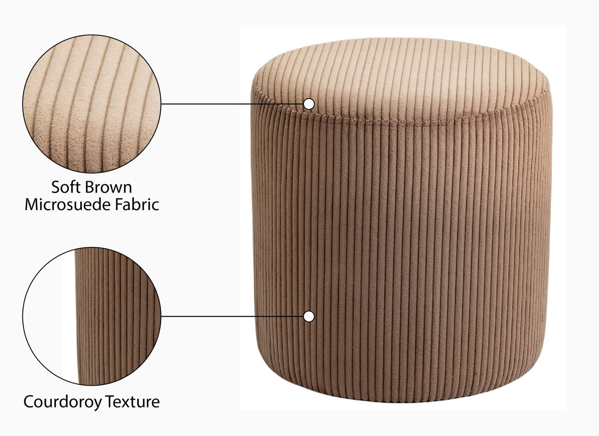 Roy - Round Microsuede Ottoman / Stool