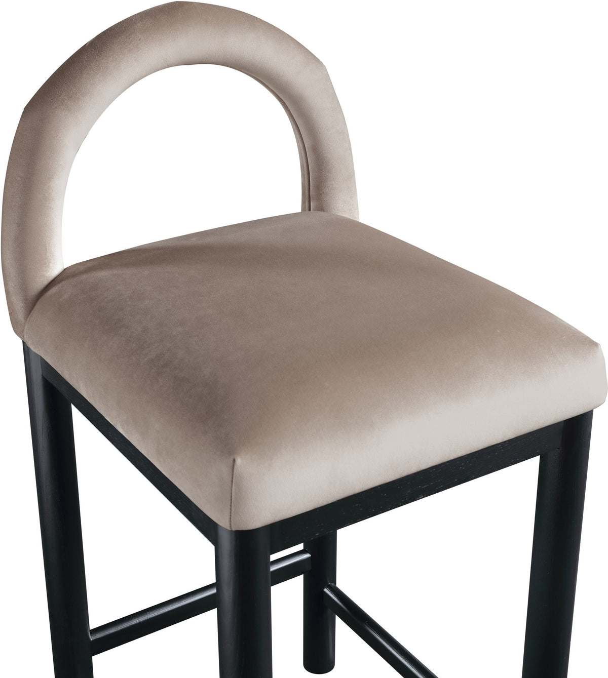 Conrad - Velvet Counter Stool With Black Legs