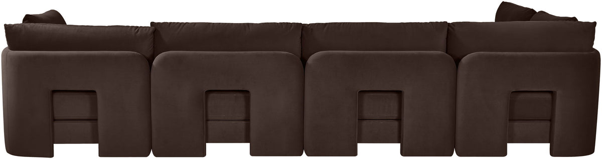 Hammond - Velvet Performance Fabric Upholstered 5 Piece L-Shaped Sectional