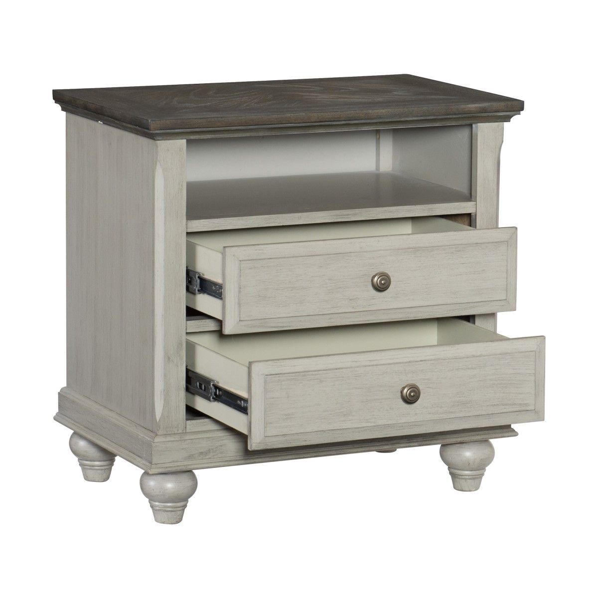 Mossbrook - Nightstand - Gray / Brown