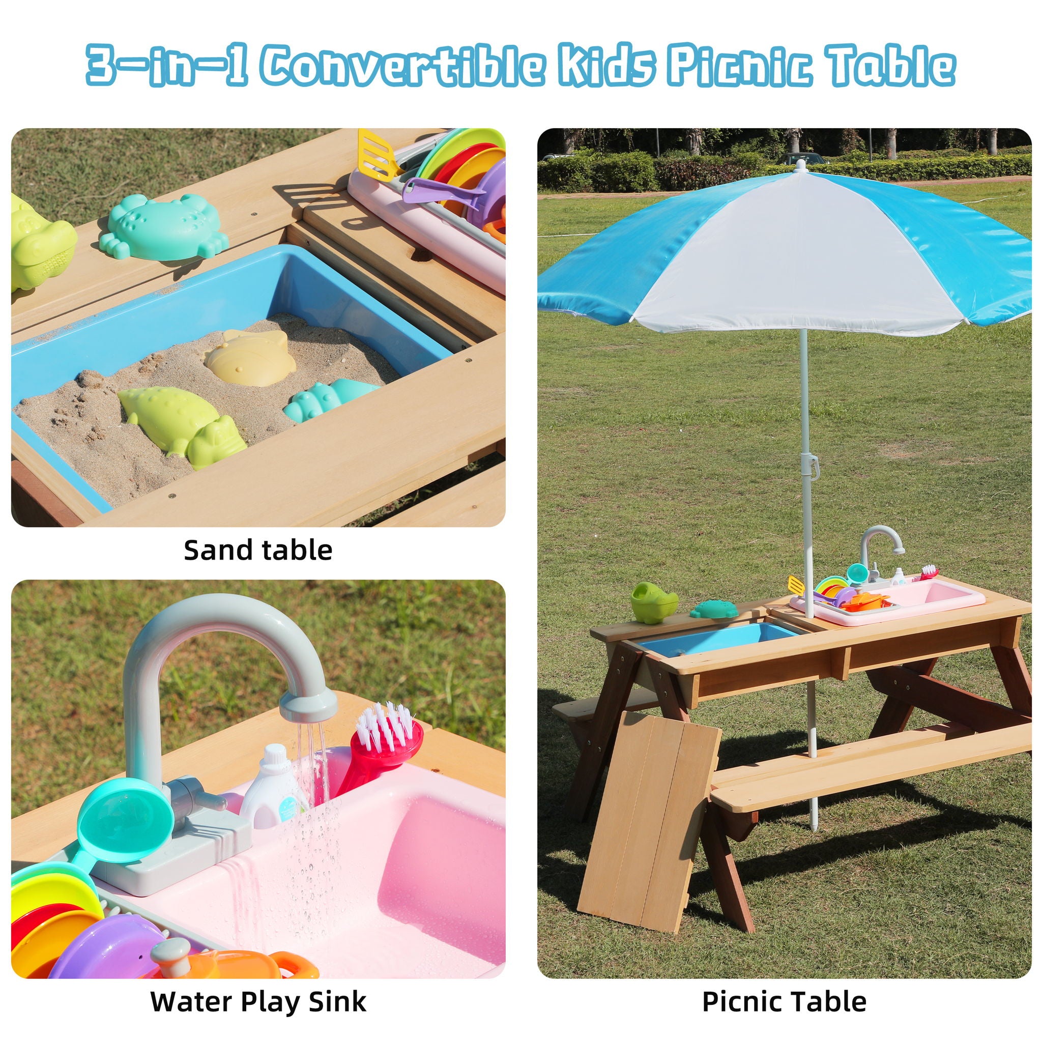 Kids Picnic Table With Sand And Water Table Conversion