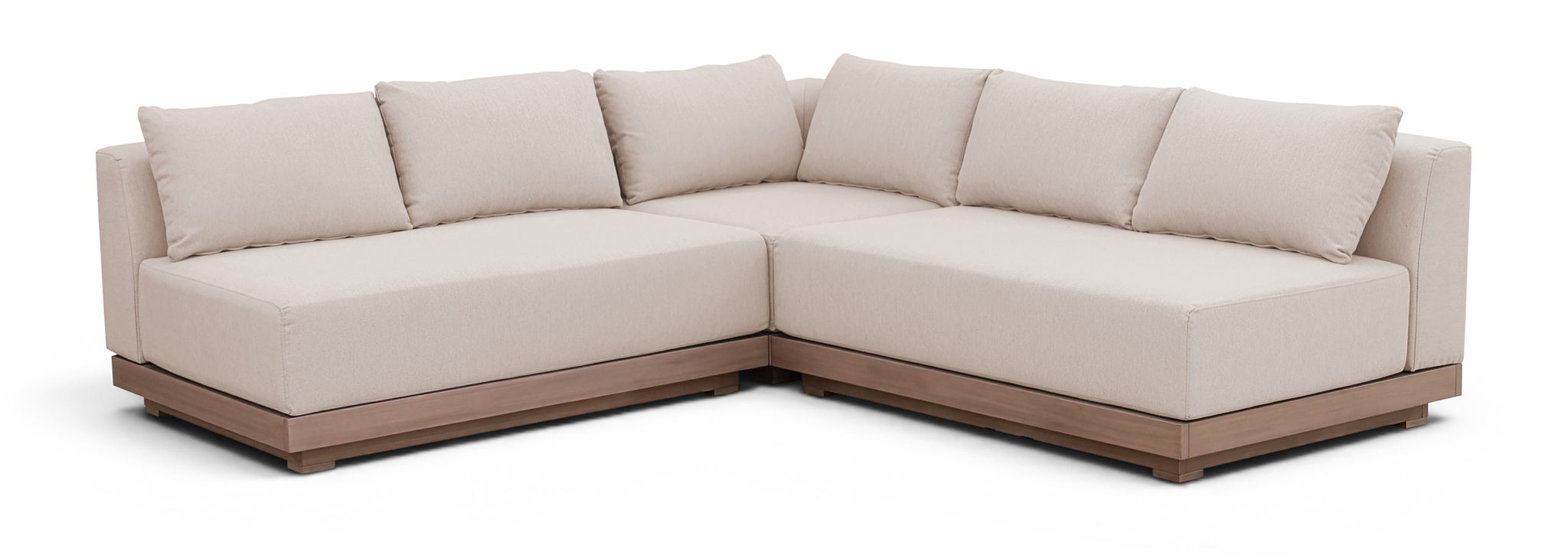 Solace - Olefin Performance Fabric 3 Piece Outdoor Patio Modular Sectional (2 Loveseats & Corner Chair)
