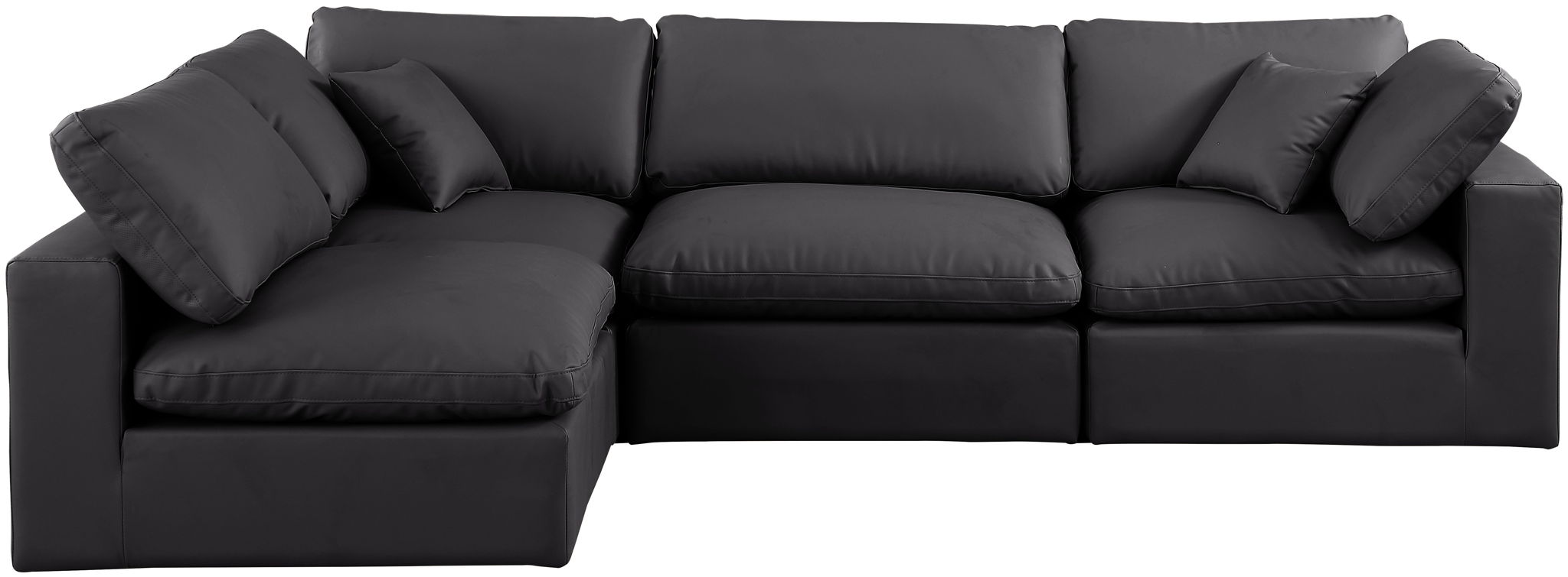 Comfy - 4 Piece Faux Leather Modular Armless Sectional