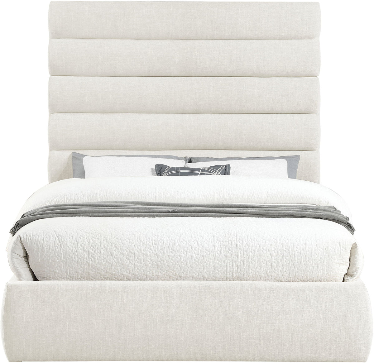 Adam - Linen Fabric Bed With 70.5" Headboard