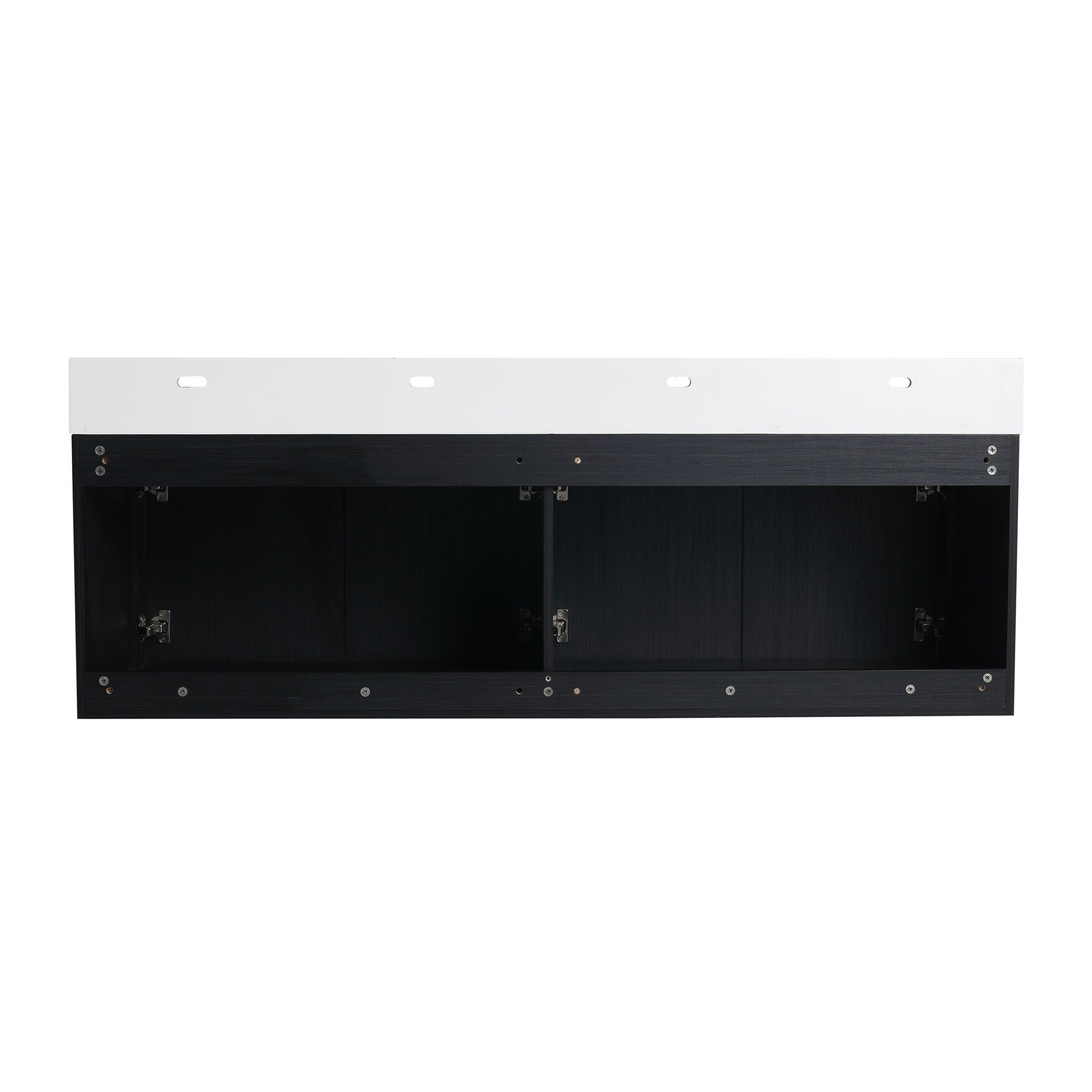 Modern Wall Mounted Bathroom Vanity With Left Sink And Storage Rack